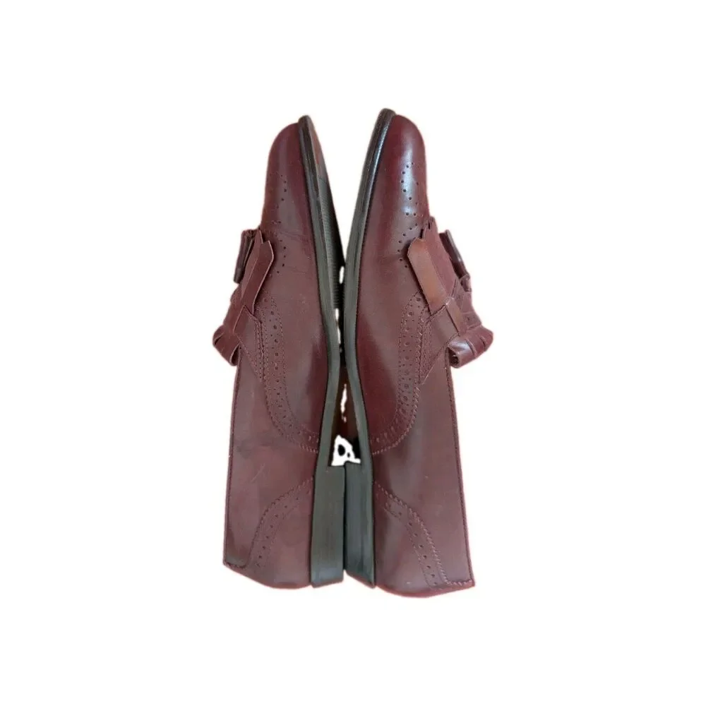 Vintage Etienne Aigner Maroon Loafers with Tassels sz 10 Preppy